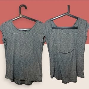 🖤 BOBI SCOOP BACK CREW T-SHIRT STRIPES SMALL